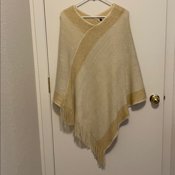 Cejon Jackets & Blazers - Gold sparkle Knit pancho